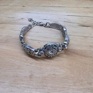NWOT BRIGHTON Deco Lace Bracelet, Silver plated Chain with Cubic Zirconia Stones